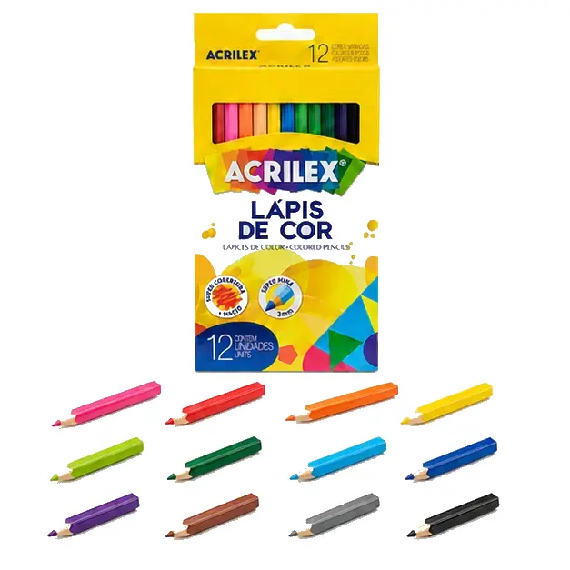 Lápis de Cor Acrilex com as cores expostas